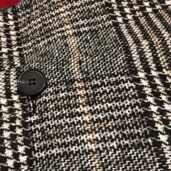 plaid Print Double Breasted Pea Overcoat jacket fall/winter - Picture 11 of 15